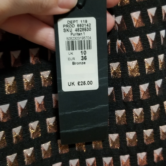 NWT River Island 🇬🇧 metallic patterned miniskirt - Picture 5 of 10